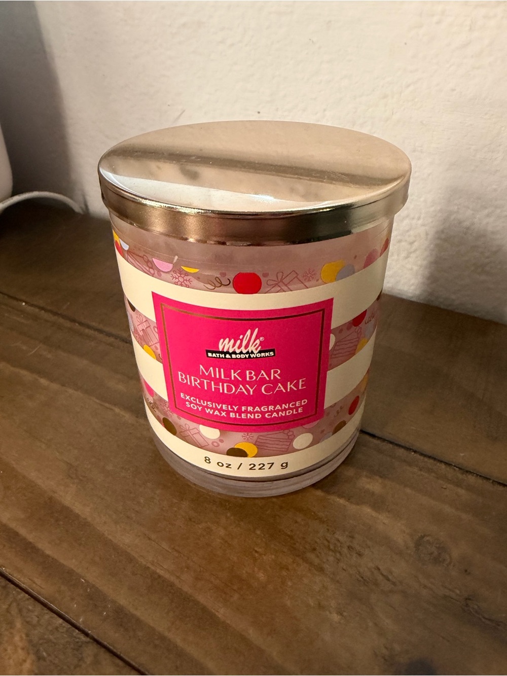 Bath & Body Works Milk Bar Birthday Cake Soy Wax Blend Candle single wick new